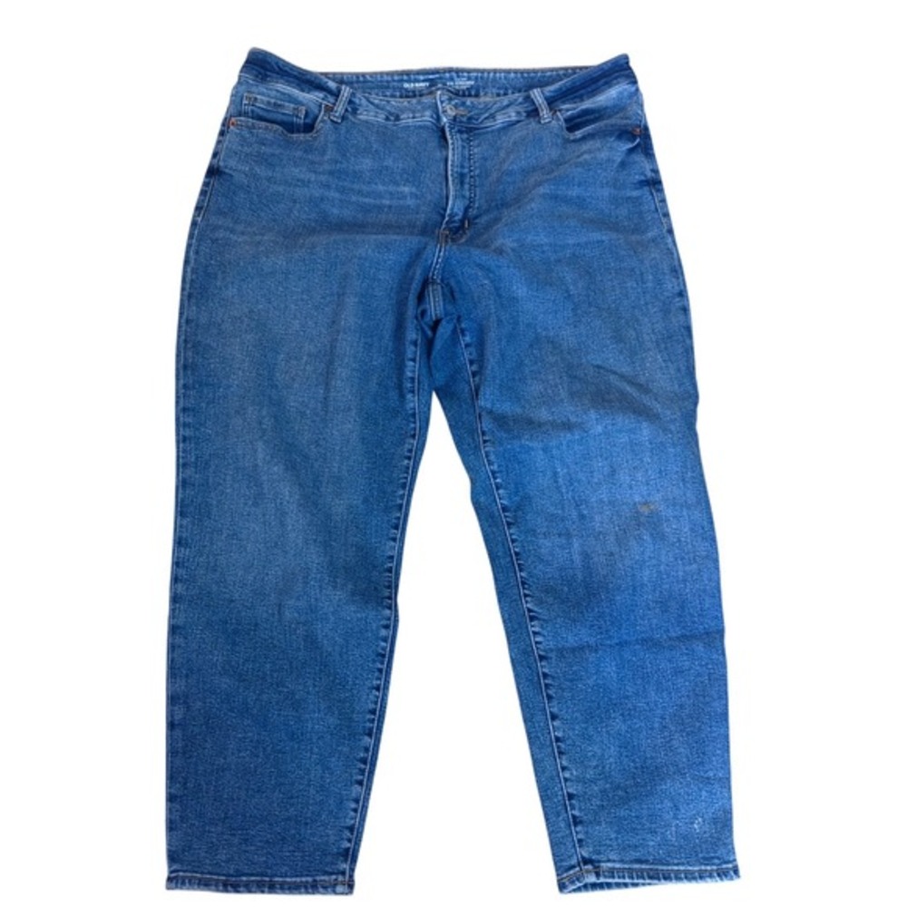 Old Navy OG Straight High Rise Jeans Womens 20 Blue Medium Wash Extra Stretch